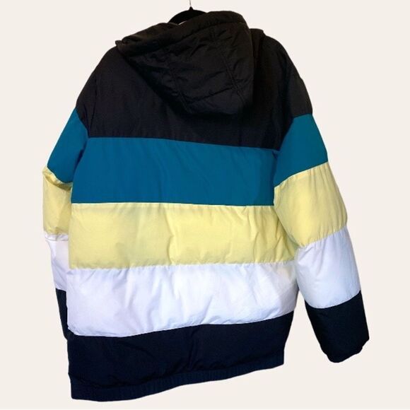 FILA Hooded Striped Puffer Coat - Picture 2 of 8